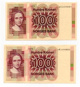 100 kroner 1979 AG og AR