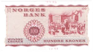 100 kroner 1971 X. Erstatningsseddel. Kv.0