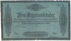 5 Riksbankdaler 1835. Kv.1-