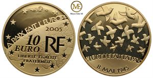 10 euro Frankrike 2005. 60 år for fred i Europa. Proof