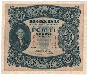 50 kroner 1940 B. Kv.01