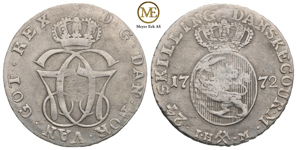 24 skilling 1772 Christian VII. Kv.1/1+