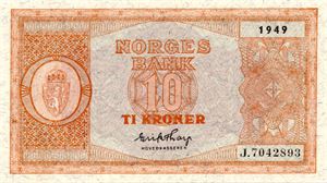 10 kroner 1949 J ex. OMG 6.9.20