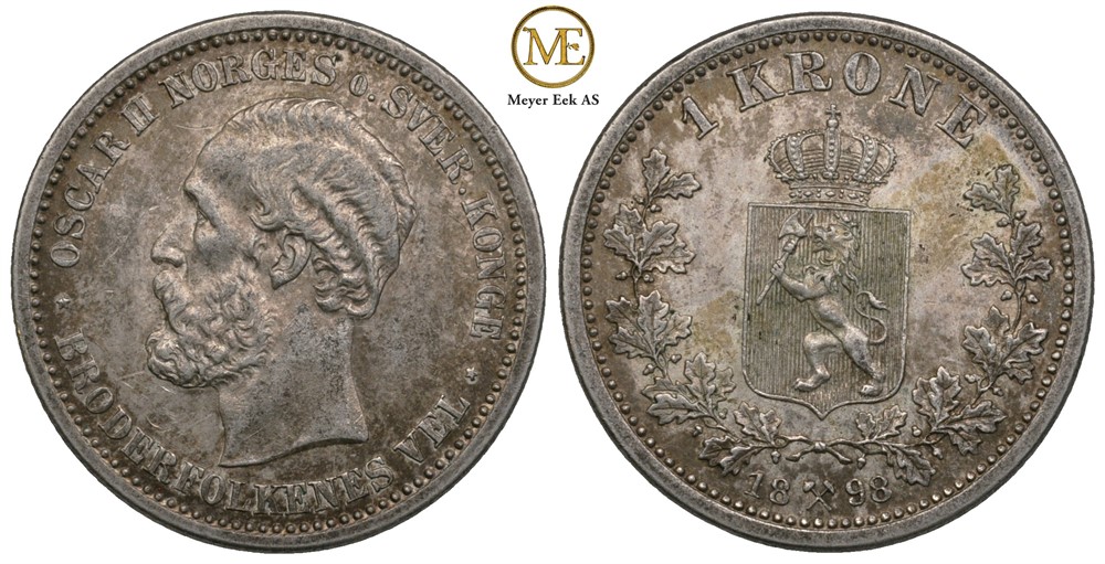 1 krone 1898 Oscar II. Kv.0/01