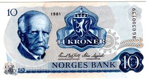 10 kroner 1981 HG erstatning Kv.0