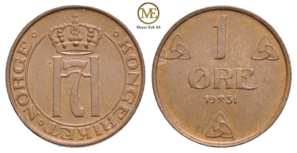1 øre 1931 Haakon VII. Kv.0