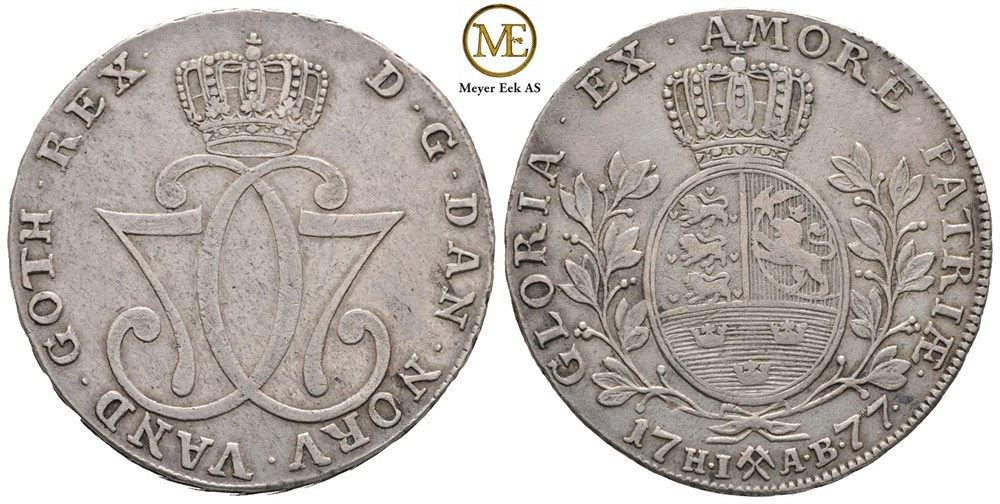 Speciedaler 1777 Christian VII. Kv.1+