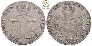 Speciedaler 1777 Christian VII. Kv.1+
