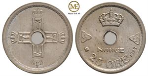 25 øre 1927 Haakon VII. Kv.0