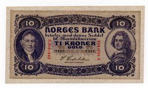 10 kroner 1931 R ex. Skanfil 21.1.10