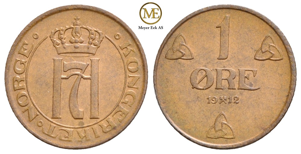 1 øre 1912 Haakon VII. Kv.0