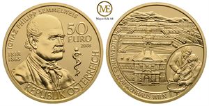 50 euro Østerrike 2008. Dr. Semmelweis. Proof