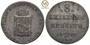 8 skilling 1819 Carl XIV Johan. Kv.1+