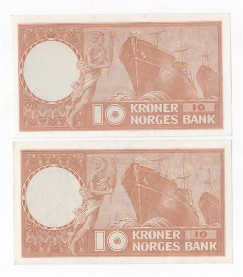 Norge 10 kroner 1965 D og 1966 H kv. 0/01 og 0