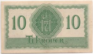 10 kroner 1944 Y.089395. London Utg. Kv.0/01