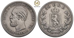 50 øre 1895 Oscar II. Kv.1