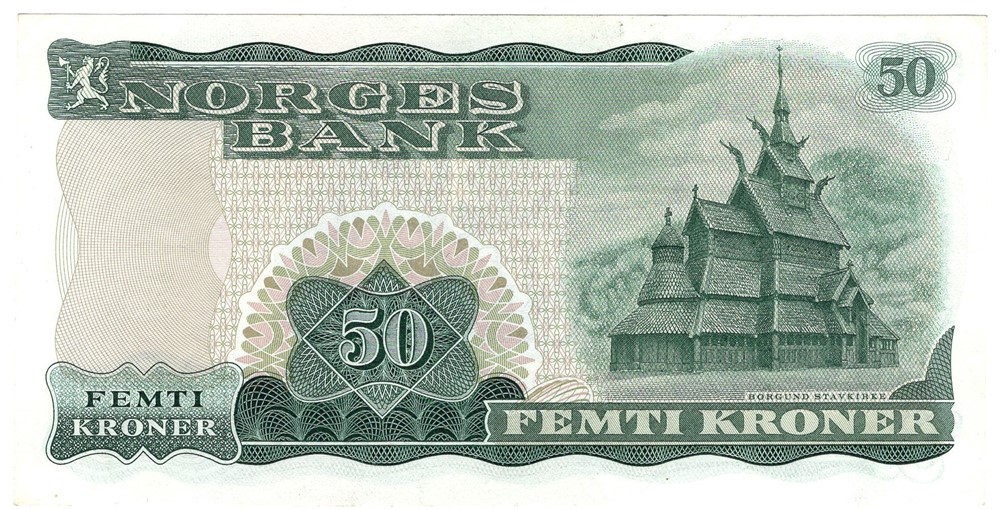 50 kroner 1969 Z.0188114. Erstatningsseddel. R-seddel. Kv.0/01