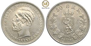 50 øre 1891 Oscar II. Kv.0