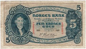 5 kroner 1920 G.5994925. Kv.1