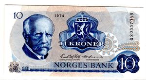 10 kroner 1974 QS erstatning Kv.0