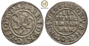 2 skilling 1661 Frederik III. Ex. Zink. Kv.1+