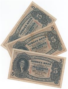 Lot. 5 kroner 1939 -1941. VK