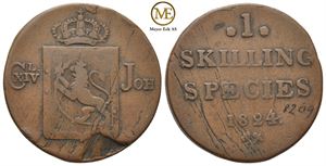 Skilling 1824 Carl XIV Johan. Kv.1