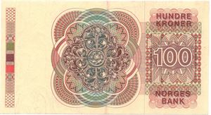 100 kroner 1980 med feiltrykk i serienr. Kv.01
