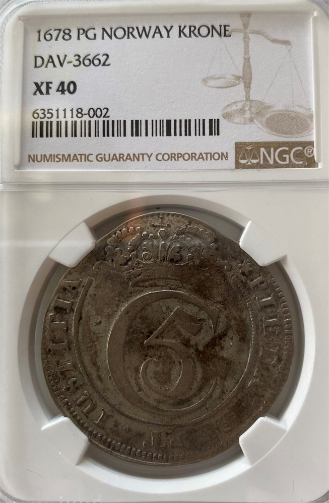 4 Mark 1678 Christian V. Kv.1+