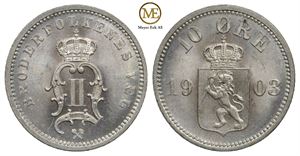 10 øre 1903 Oscar II. Prakteksemplar