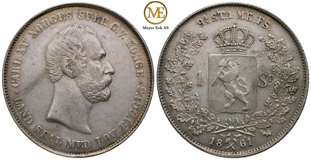 Speciedaler 1861 Carl XV. Kv.1+/01