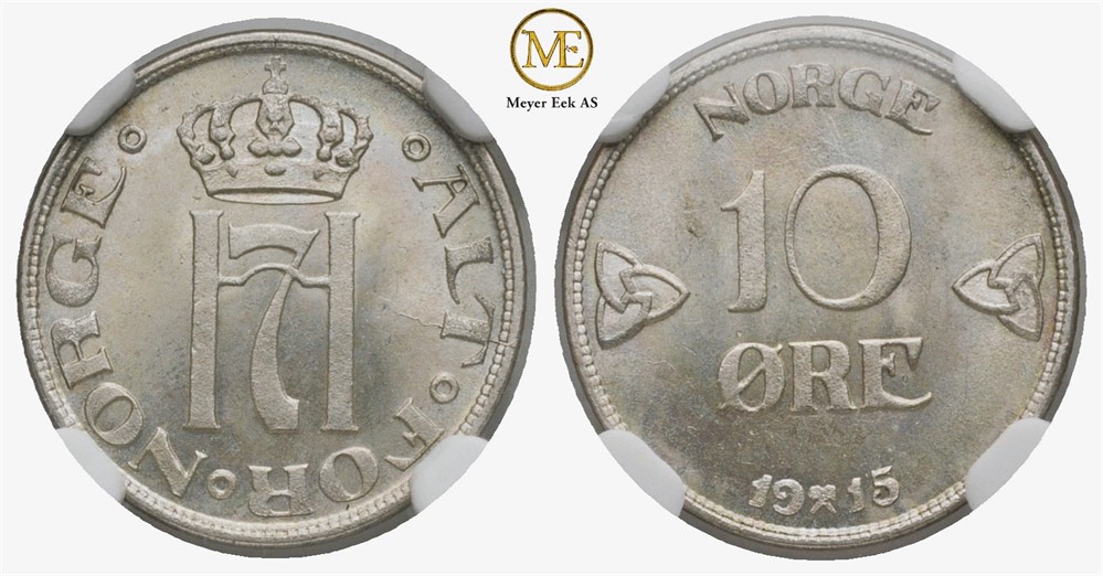 10 øre 1915 Haakon VII. Prakt eksemplar