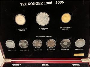 Norsk mynt 100 år 1906-2006 i skrin