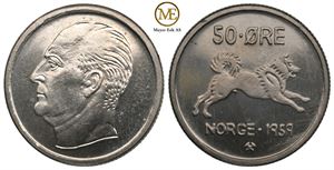 50 øre 1959 Olav V. Prakteksemplar