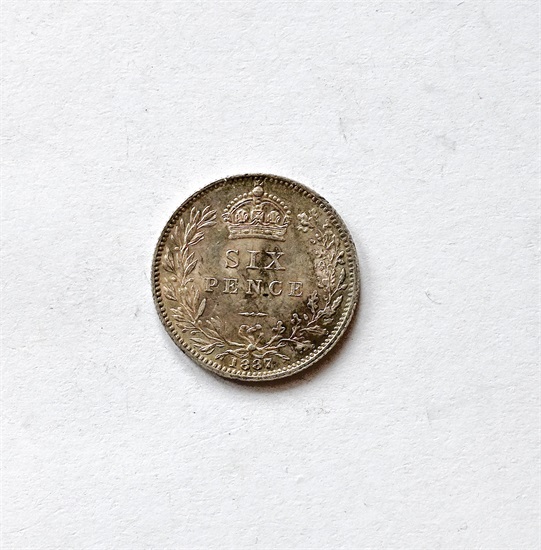 England 6 pence 1887 kv. 01