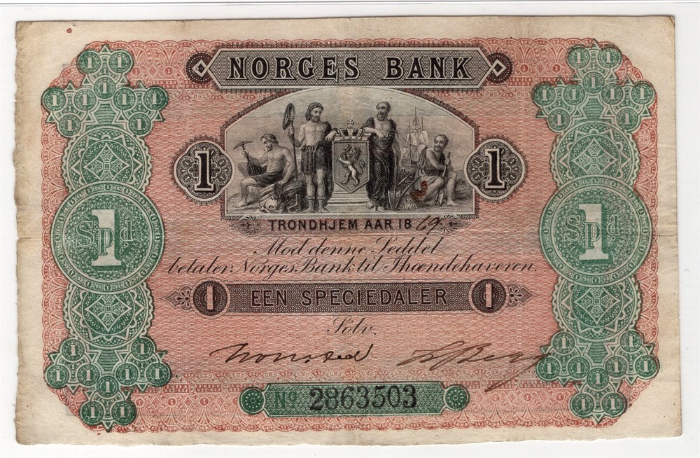Een Speciedaler 1869 No.2863503. Kv.1/1+