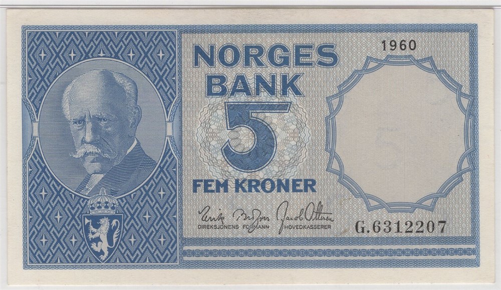 5 kroner 1960 G.6312207. Kv.0