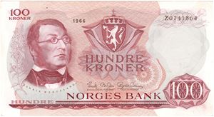 100 kroner 1966 Z. Erstatningsseddel. Kv.1+/01