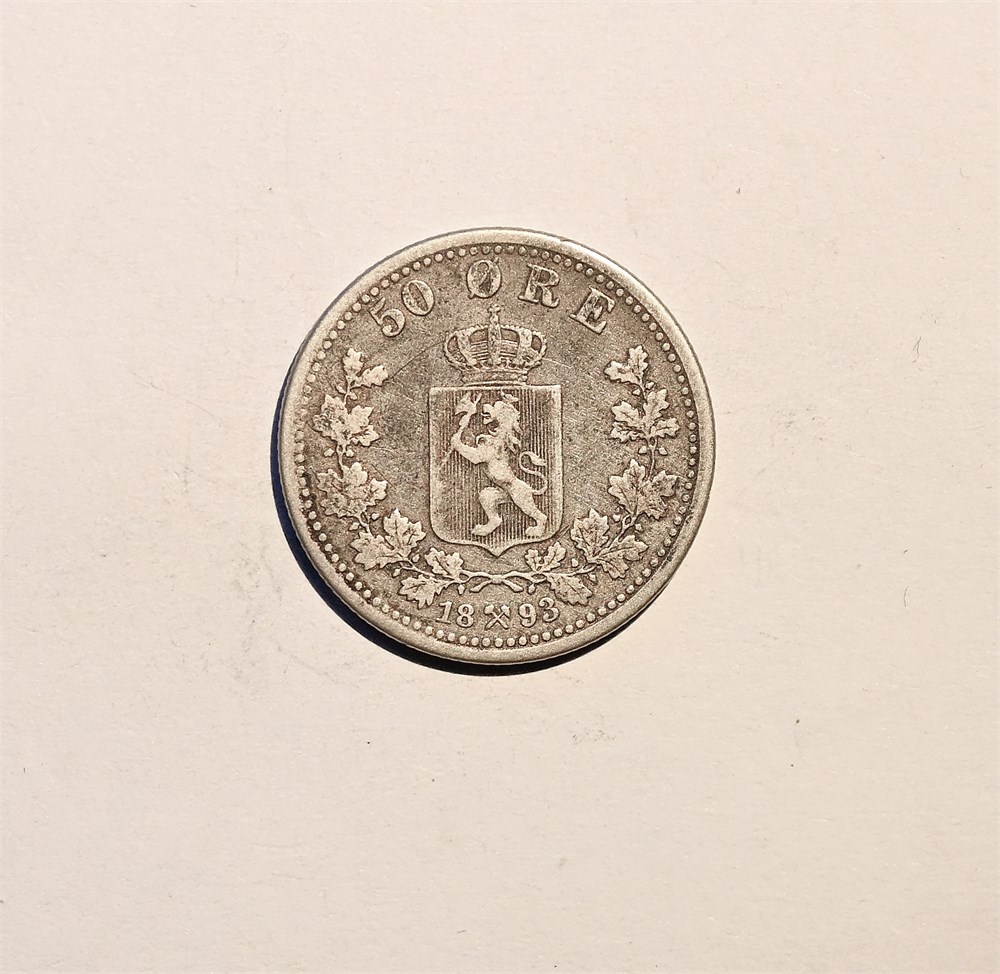 Norge 50 øre 1893 kv. 1