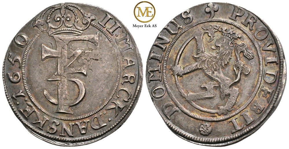 2 mark 1650 Frederik III. Kv.0/01