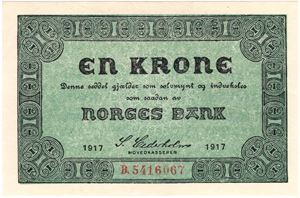 1 krone 1917 B.5416067. Kv.0