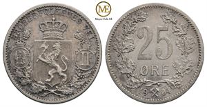 25 øre 1904 Oscar II. Kv.0/01