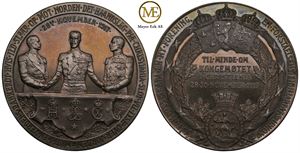 Medalje i sølv 1918. Til minde om kongemøtet i Christiania 1917. Kv.0