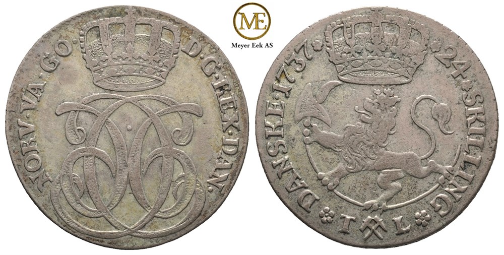 24 skilling 1737 Christian VI. Kv.1+