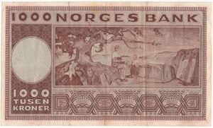1000 kroner 1974 G.2008518 Erstatningsseddel. Kv.1