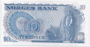 10 kroner 1978 HM erstatningsseddel. Kv.0