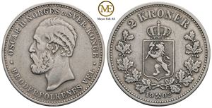 2 kroner 1902 Oscar II. Kv.1