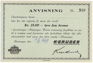 5 kroner K-grudes Konfeksjonsfabrikk A/S. Kv.0