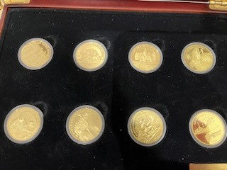 Norge 1905 - 2005. Komplett serie med 8 medaljer i gull. Proof