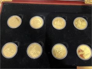 Norge 1905 - 2005. Komplett serie med 8 medaljer i gull. Proof